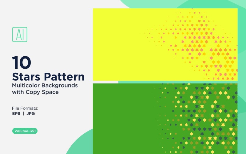 Fundo com padrão de estrelas multicores 351