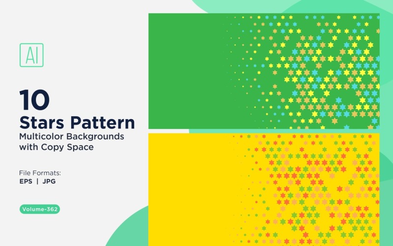 Fundo com padrão de estrelas multicores 362