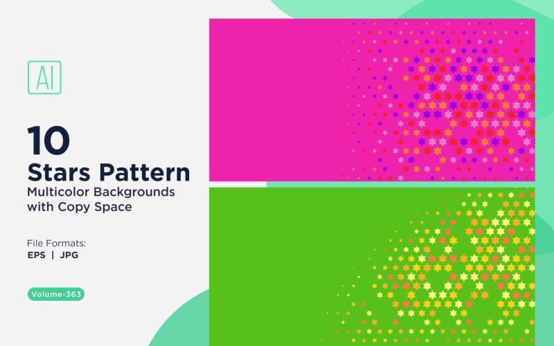 Fundo com padrão de estrelas multicores 363