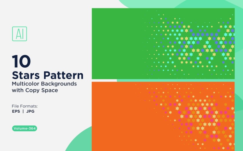 Fundo com padrão de estrelas multicores 364