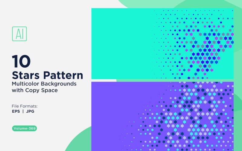 Fundo com padrão de estrelas multicores 369