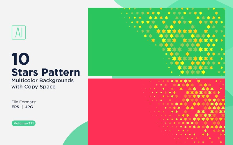 Fundo com padrão de estrelas multicores 371