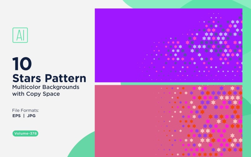 Fundo com padrão de estrelas multicores 378