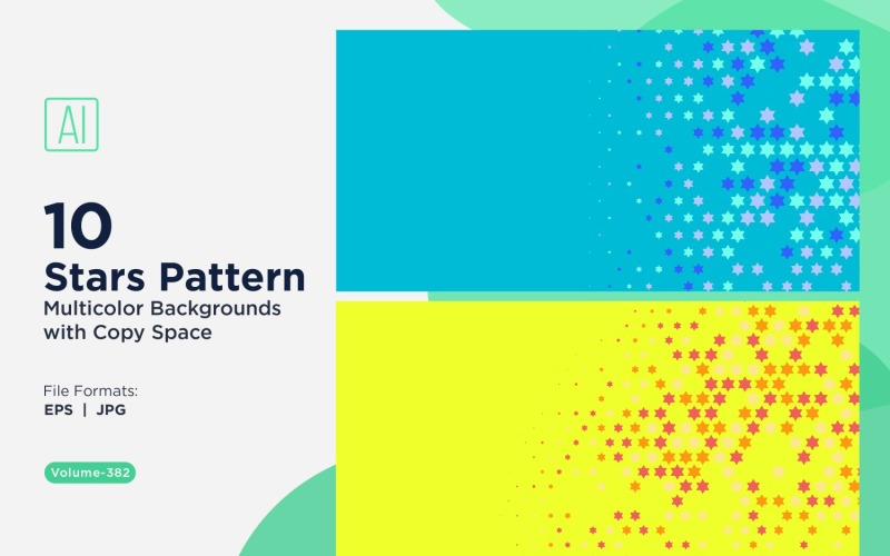 Fundo com padrão de estrelas multicores 382