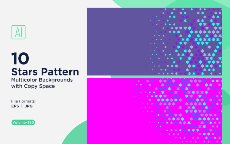 Fundo com padrão de estrelas multicores 390