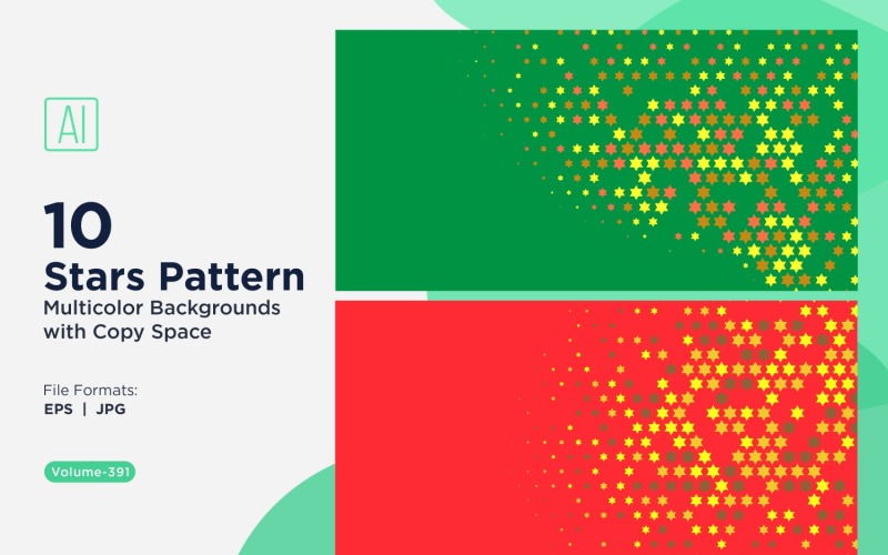 Fundo com padrão de estrelas multicores 391