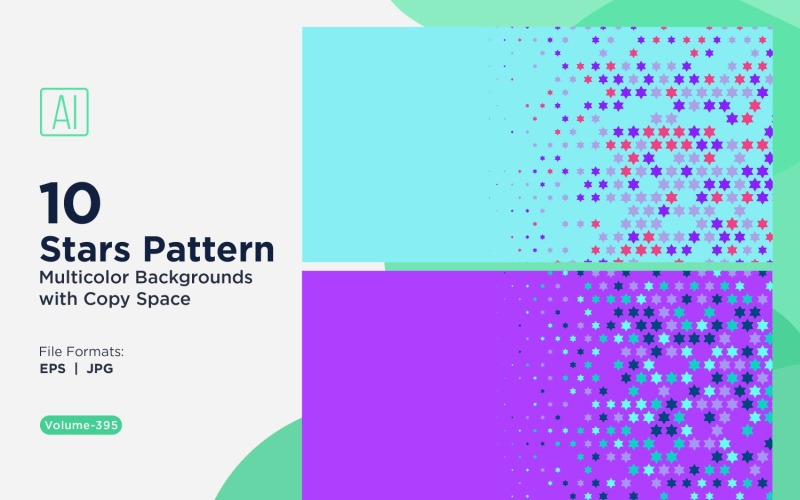 Fundo com padrão de estrelas multicores 395