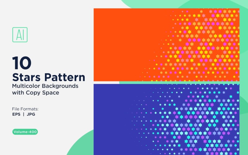 Fundo com padrão de estrelas multicores 400