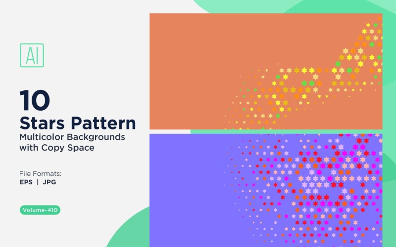 Fundo com padrão de estrelas multicores 410