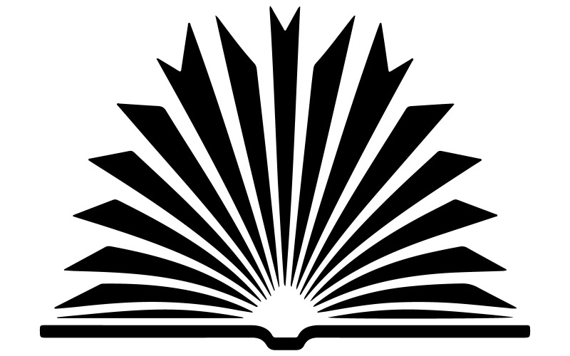 Ilustración de arte vectorial de silueta de libro con fondo blanco