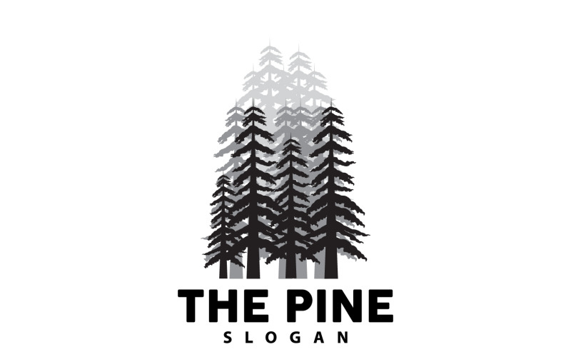Logo Pine Tree Forest Jednoduchý elegantní designV1