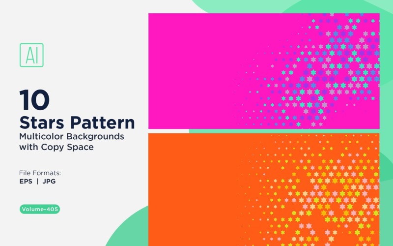 Фон со звездным узором, многоцветный, 405