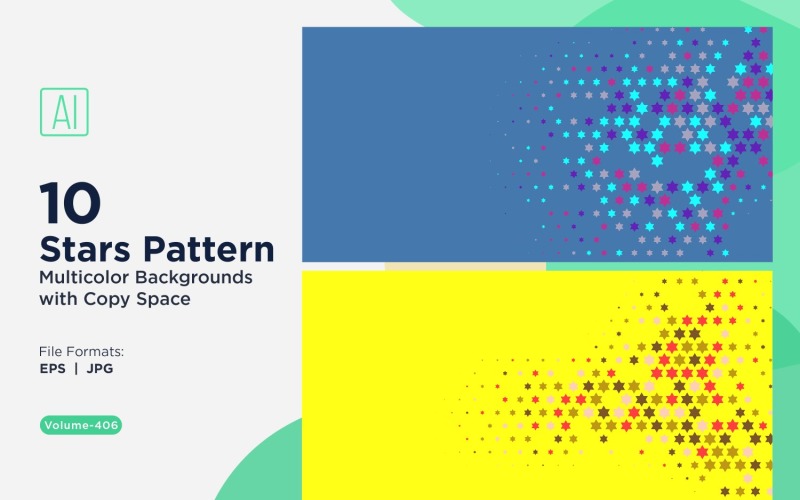 Fond à motif étoilé multicolore 406