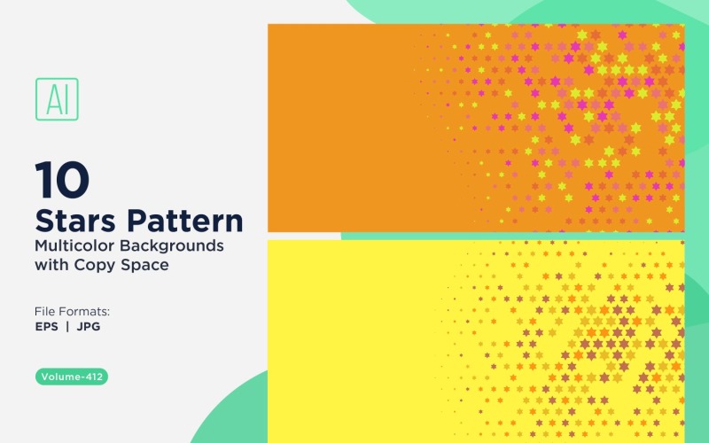 Fond à motif étoilé multicolore 412