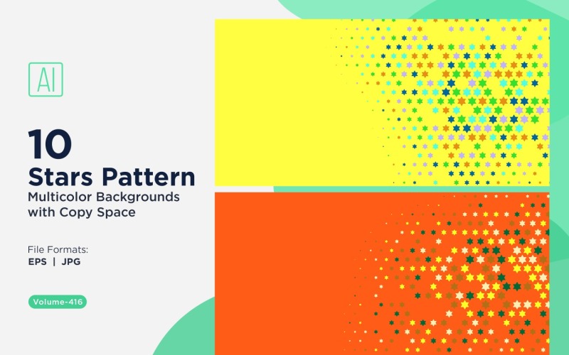 Fond à motif étoilé multicolore 416