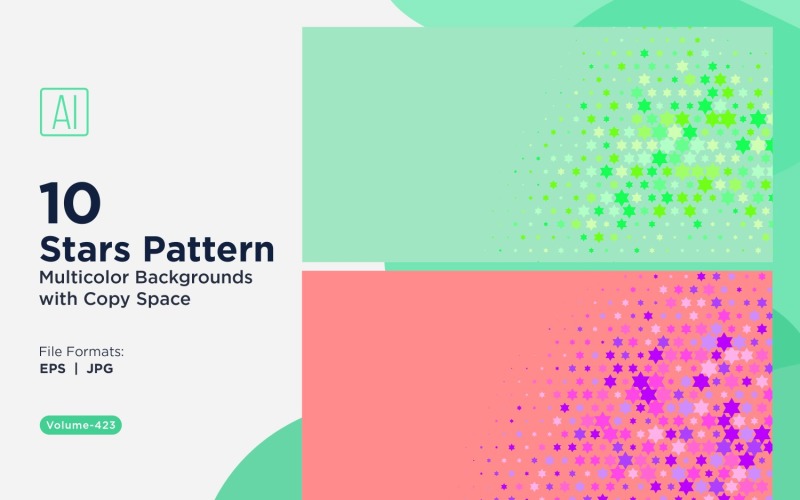 Fond d'écran à motifs d'étoiles colorées 423