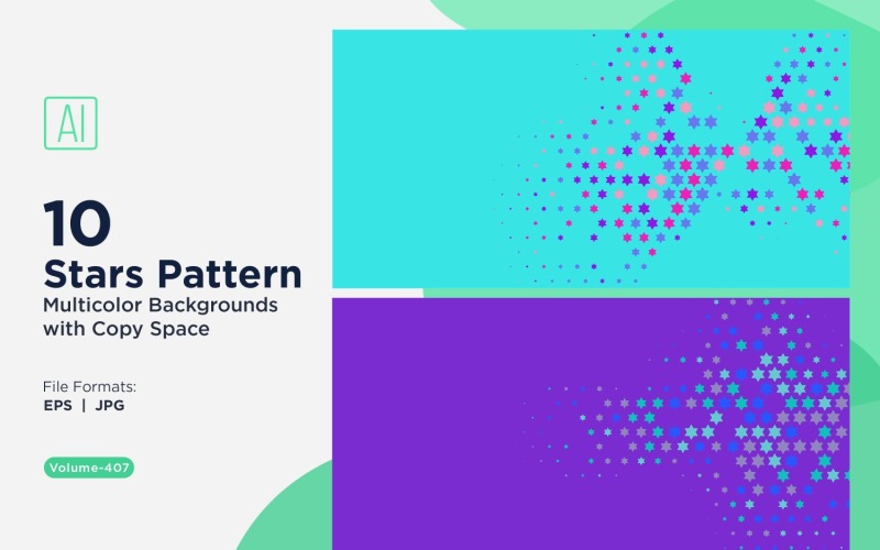 Fondo con patrón de estrellas en varios colores 407