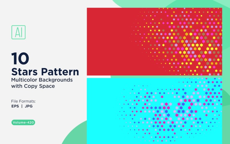 Fundo com padrão de estrelas multicores 420