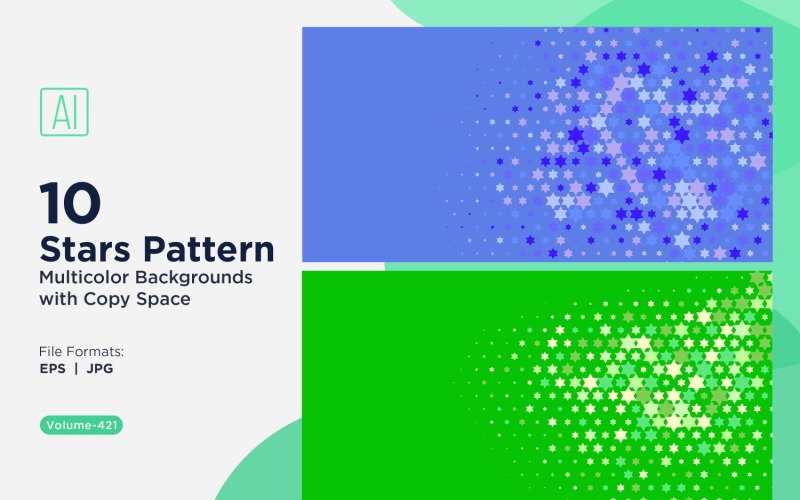 Fundo de Padrão de Estrelas Coloridas 421