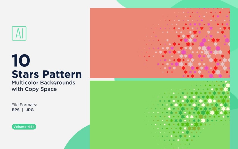 Fundo de Padrão de Estrelas Coloridas 444