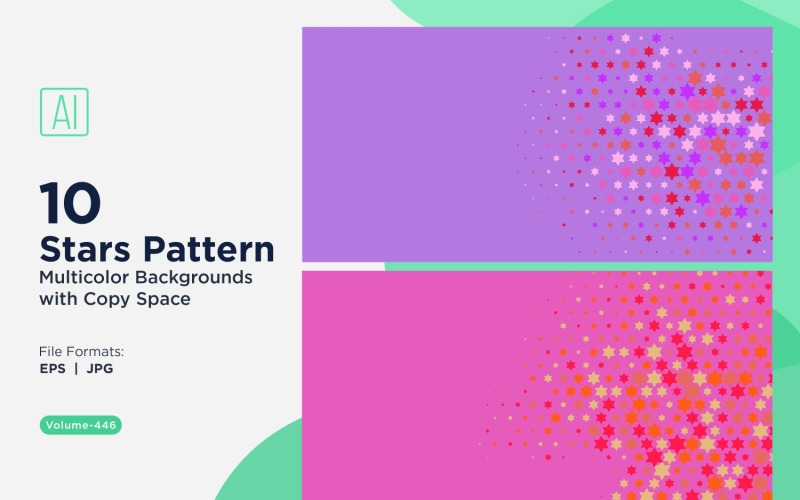 Fundo de Padrão de Estrelas Coloridas 446