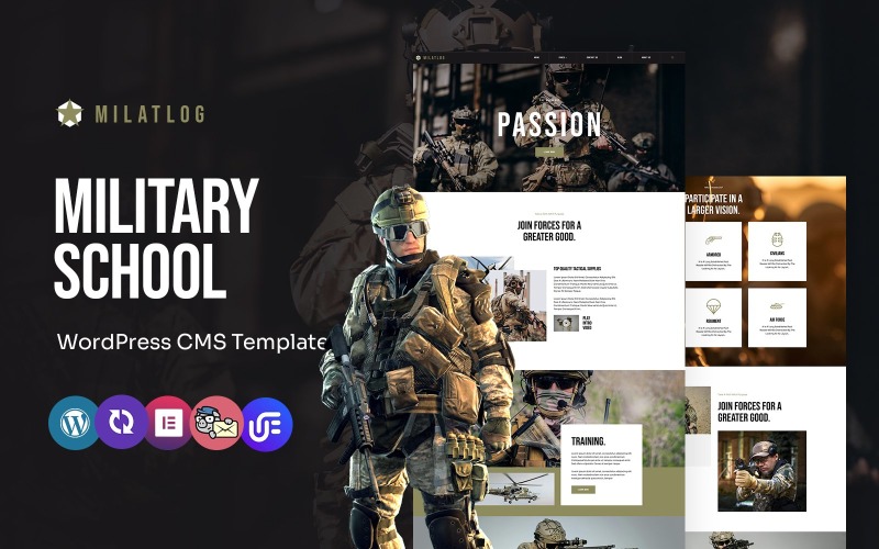 Milatlog - Tema WordPress Elementor multiuso per la scuola militare
