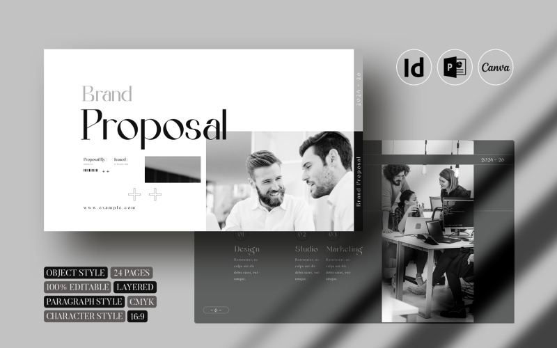 Modello di presentazione della proposta di marchio (InDesign)