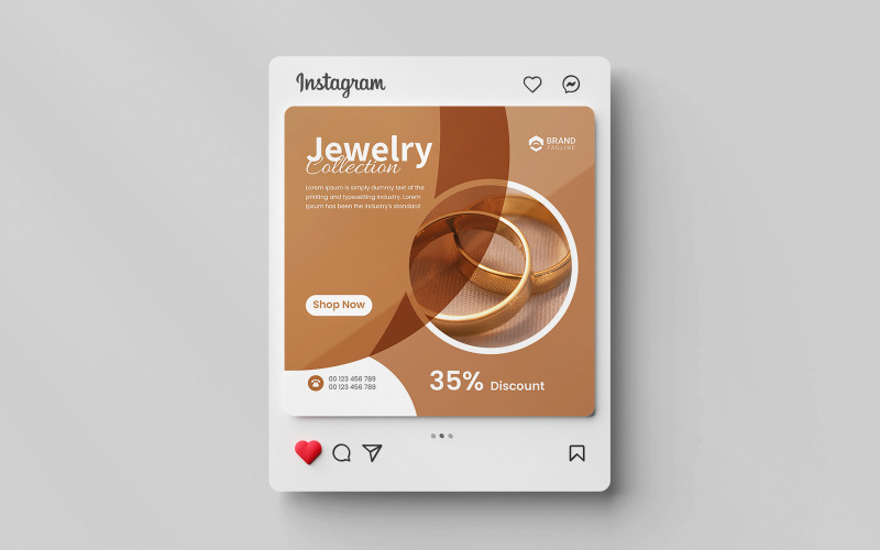 Creative and modern Fashion and jewelry sale for media social instagram  post template