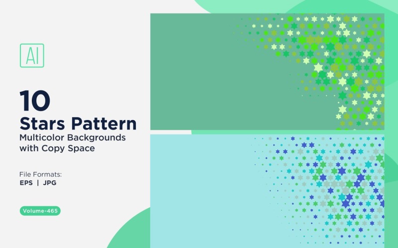 Фон с узором из разноцветных звезд 465