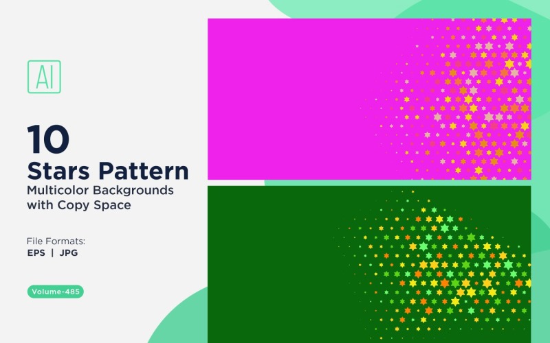 Fond d'écran à motifs d'étoiles colorées 485