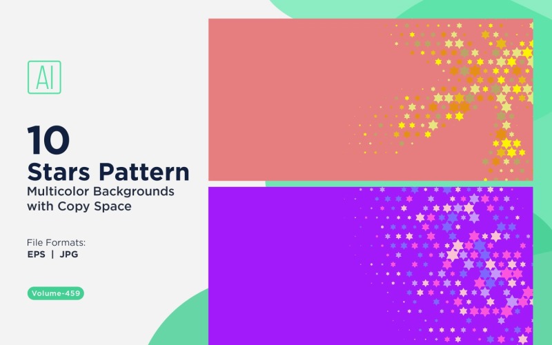 Fondo con patrón de estrellas de colores 459