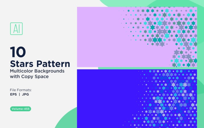 Fundo de Padrão de Estrelas Coloridas 455