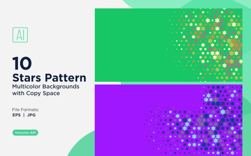 Fundo de Padrão de Estrelas Coloridas 461