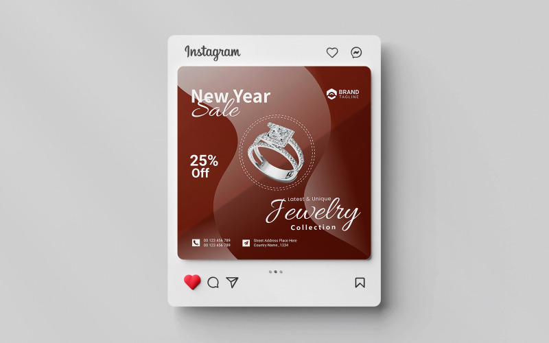 Kreatív és modern divat- és ékszerkiárusítás a közösségi médiában, Instagram-bejegyzés-szalaghirdetés-sablonhoz
