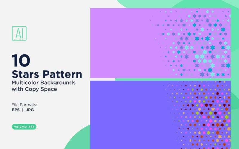 Motif d'étoiles colorées en arrière-plan 474