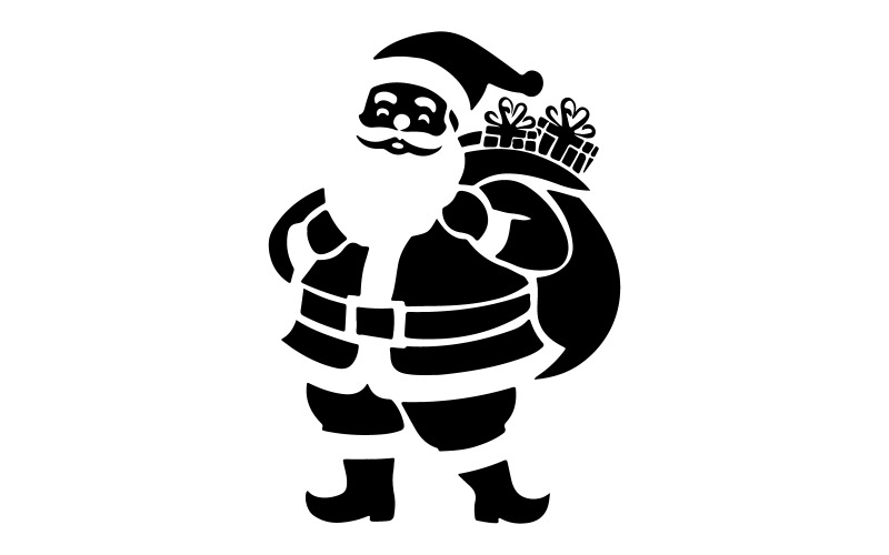 Silhouette d'indices du Père Noël, illustration vectorielle avec fond blanc