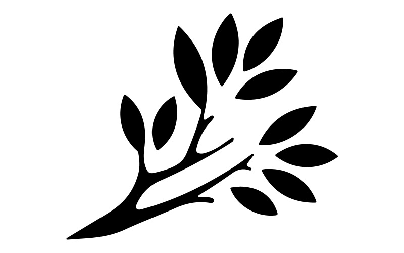 Trädgren kreativ logotyp vektor stil med vit bakgrund