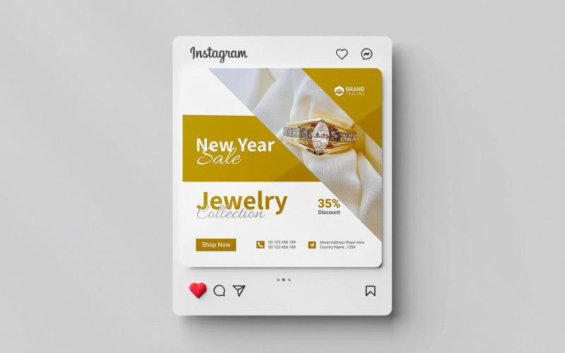 Vente de mode et de bijoux créatifs et modernes pour publication sur les réseaux sociaux Instagram
