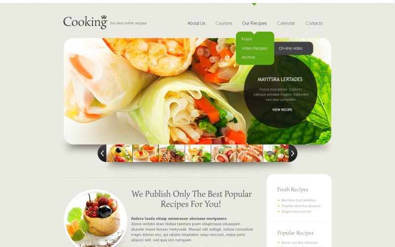 Matlagning Responsive webbplats mall