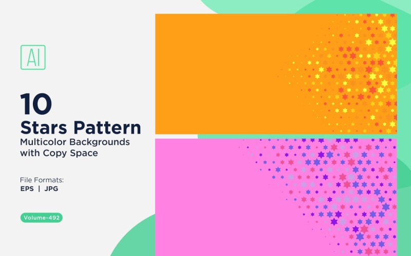 彩色星星图案背景 492