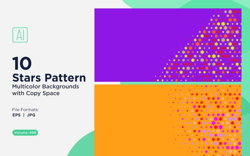 彩色星星图案背景 496