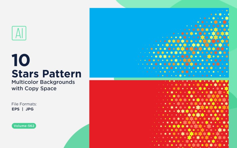 Фон с узором из разноцветных звезд 562