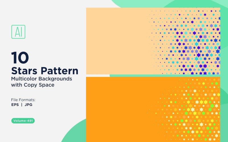 Fond d'écran à motifs d'étoiles colorées 491