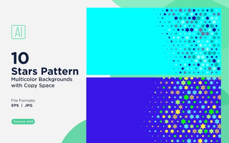 Fond d'écran avec motif d'étoiles colorées 540