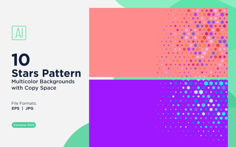 Fondo con patrón de estrellas de colores 500