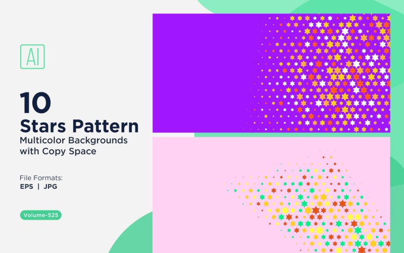 Fondo con patrón de estrellas de colores 525