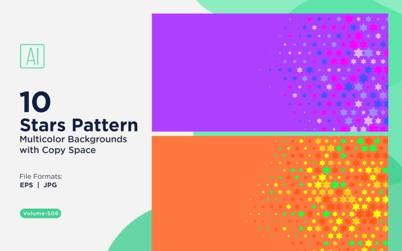 Fundo de Padrão de Estrelas Coloridas 506