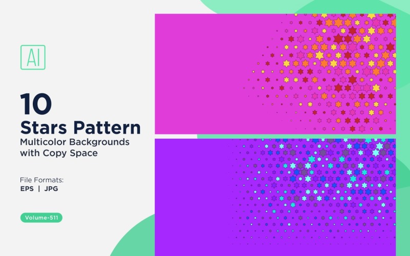 Fundo de Padrão de Estrelas Coloridas 511