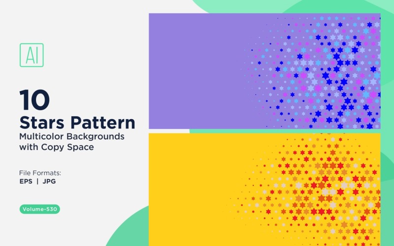 Fundo de Padrão de Estrelas Coloridas 530