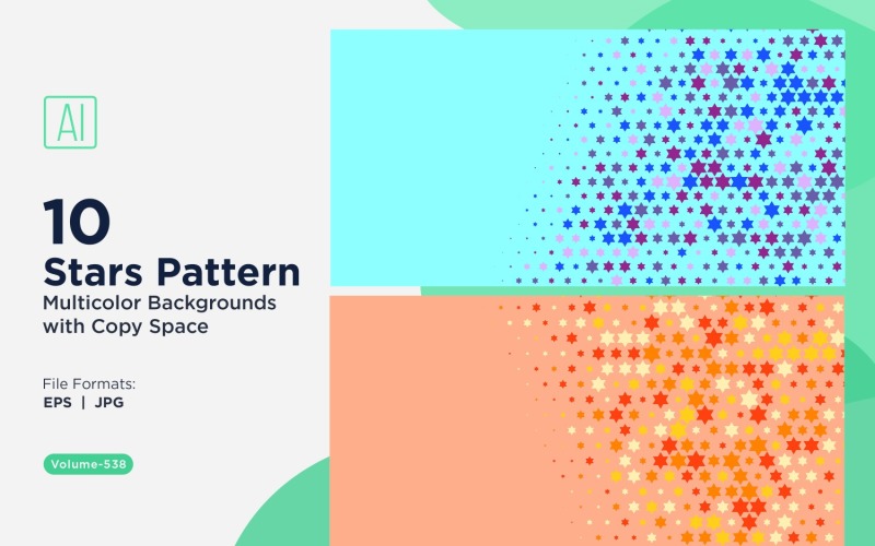 Fundo de Padrão de Estrelas Coloridas 538